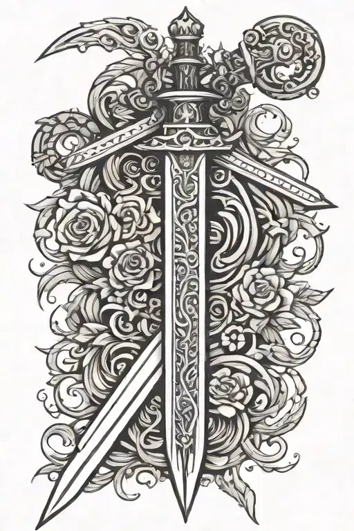 long sword tattoo design idea