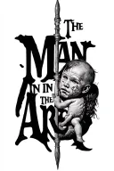 "The man in the arena" man shielding a child tattoo design idea