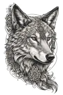 asanoha wolf mandala design incorporating elements tattoo design idea
