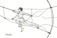 tightrope walker blindfolded tattoo design idea