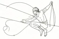 tightrope walker blindfolded tattoo design idea