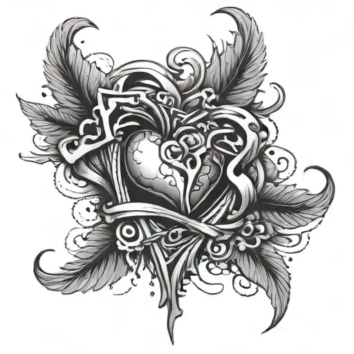 Dangerous heart breaking tattoo design idea