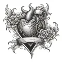 Dangerous heart breaking tattoo design idea