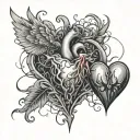 Dangerous heart breaking tattoo design idea