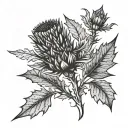 Scottish thistle and canadian maple leaf wedding finger  tattoo design idea