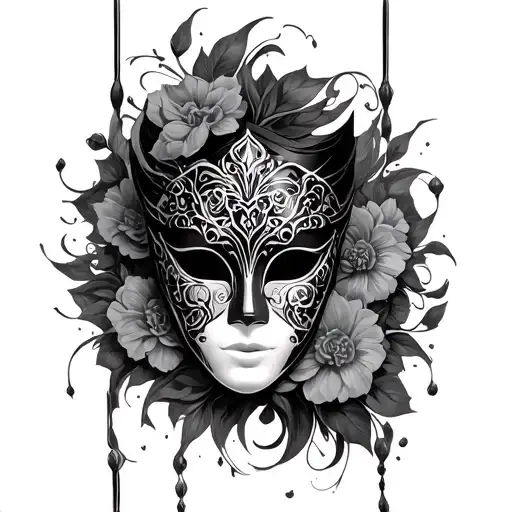 Venetian Mask tattoo design idea