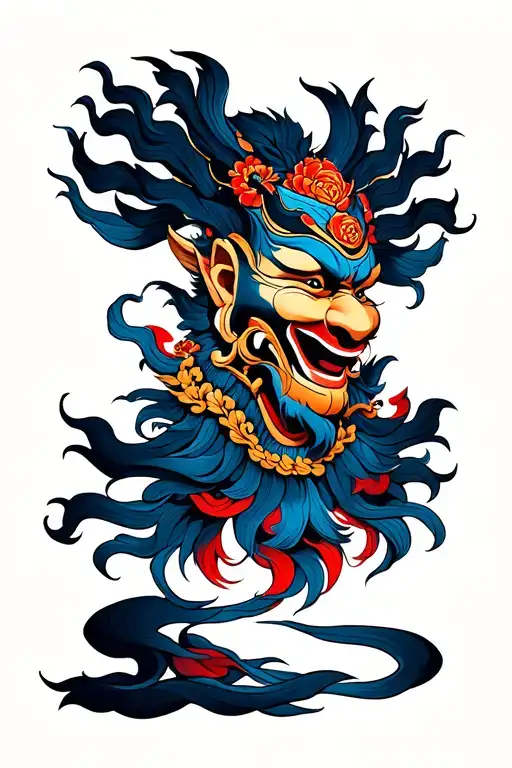 ravana ten heads tattoo design idea