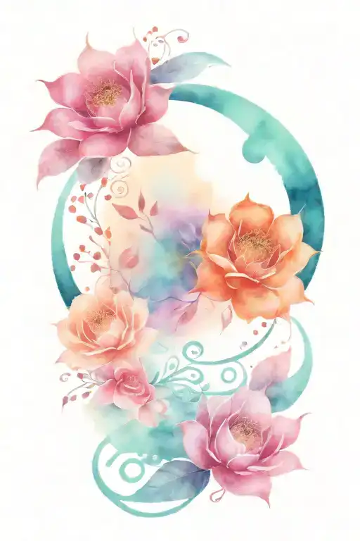 boho moon and ornamental design tattoo design idea