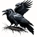 Odin's Ravens nordic hugin munin tattoo design idea