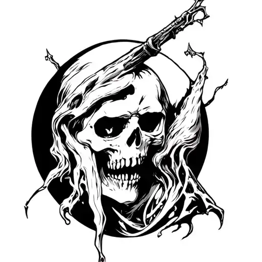 Specter tattoo from the band Bad Omens a specter is a ghost, no skull tattoo design idea