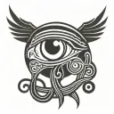 horus eye symbol integrated tattoo design idea