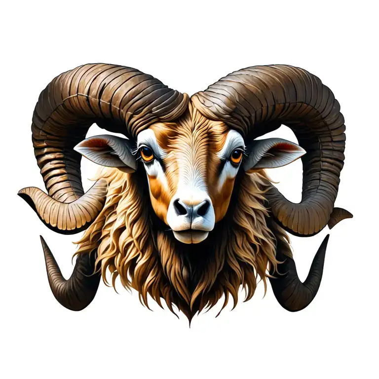 Capricorn zodiac sign ram and symbol inside representing the client's love tattoo design idea