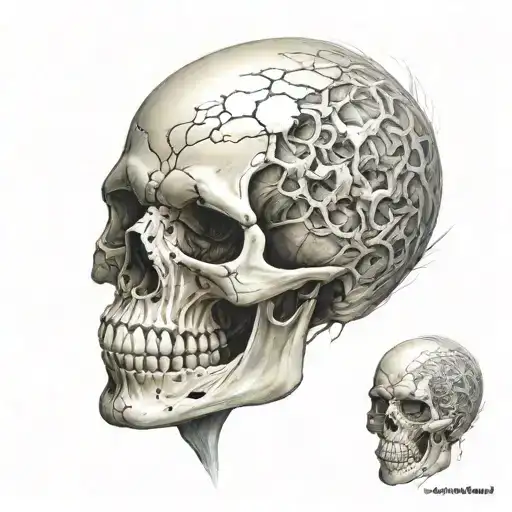 skull face tattoo design idea