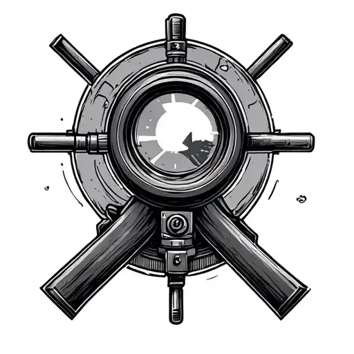 sniper scope around nipple tattoo design idea