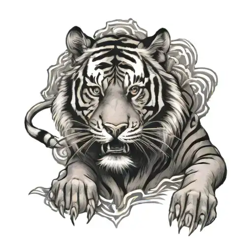 tiger chinese zodiac tattoo design idea