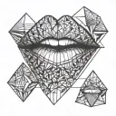 lips exuding strength tattoo design idea