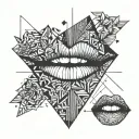 lips exuding strength tattoo design idea