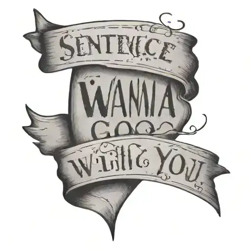 sentence 'And if you go, i wanna go with you' simple tattoo design idea