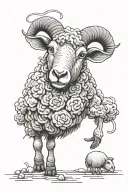 leave the 99 sheep tattoo design idea