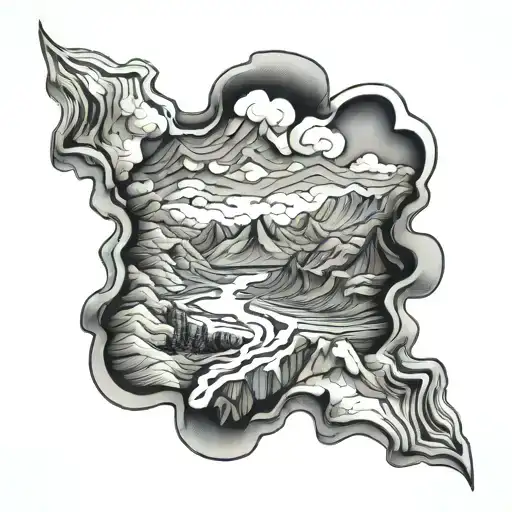 Topographic tattoo design idea