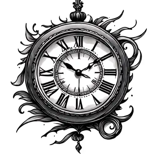 everything happens for a reason with a clock tattoo design idea