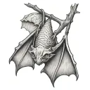 Hanging Bat tattoo design idea