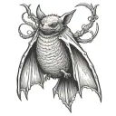 Hanging Bat tattoo design idea