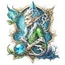 Elven chaos sorcery tattoo design idea