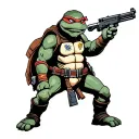 ninja turtle cop tattoo design idea
