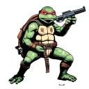 ninja turtle cop tattoo design idea