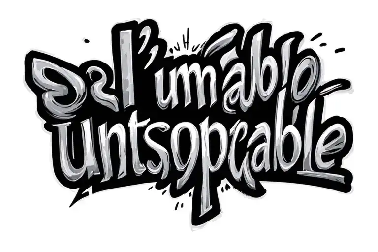 "I'm unstoppable " cursive writing saying tattoo design idea