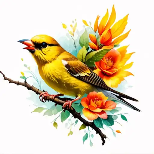 Canary tattoo design idea
