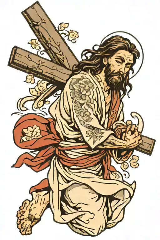 Jesus carrying cross tattoo tattoo design idea