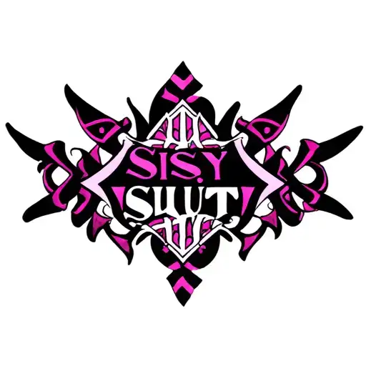 "Sissy Slut" "tribal" "slut" "pinstripes" "color" "femboy" tattoo design idea