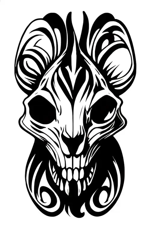 rat skull tattoo design idea