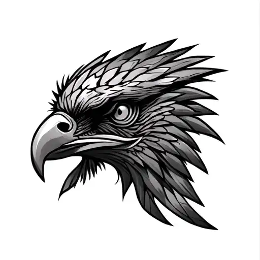Aztec eagle head tattoo design idea