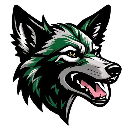 Celtics Logo with Wiley coyote head tattoo design idea