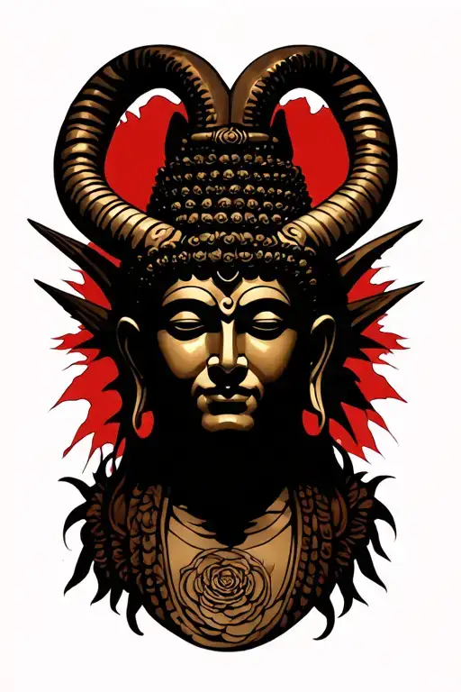 Buddha Baphomet tattoo design idea