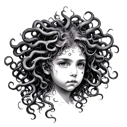 Child Medusa tattoo design idea