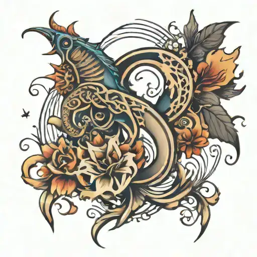 I would like for incorporate memories relating to water, fireworks and the letter s, but i want the s to be discrete.  tattoo design idea