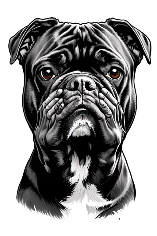 Hear no evil speak no evil. cane corso dog tattoo design idea
