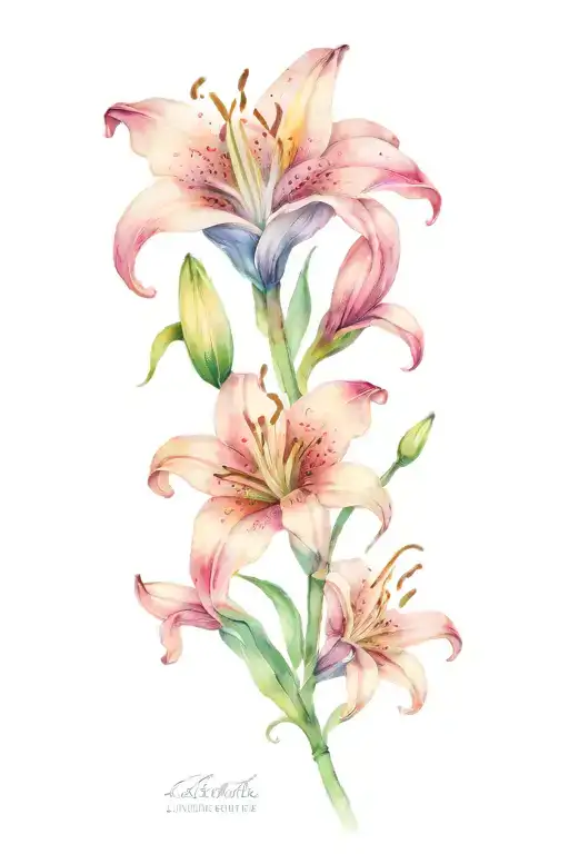 arcane magic lily tattoo design idea