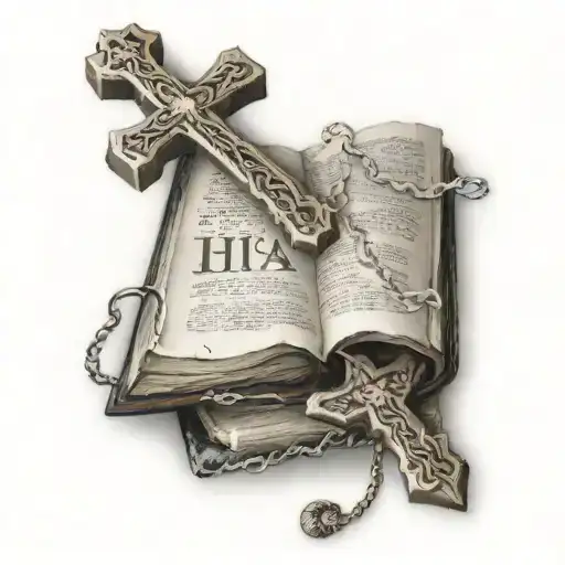 cross and bible verse Isaiah 41:10 tattoo design idea