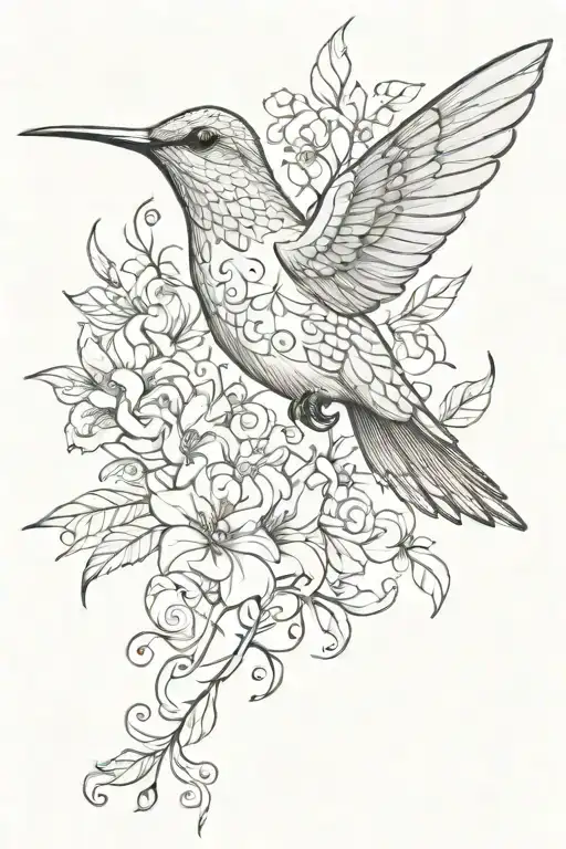 hummingbird tattoo design idea