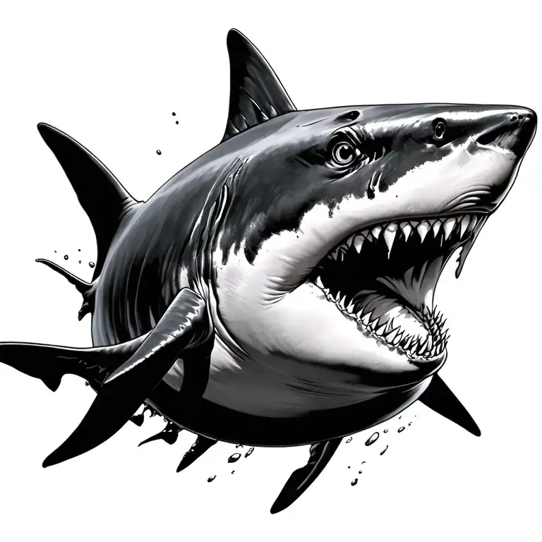 shark swimming tattoo design idea