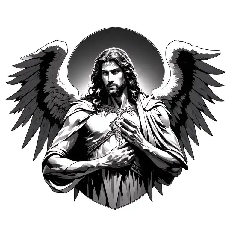 Archangel Azrael tattoo design idea
