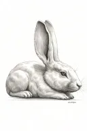 white rabbit sleeping tattoo design idea