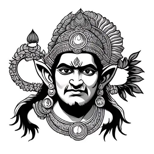 God Hanuman tattoo design idea