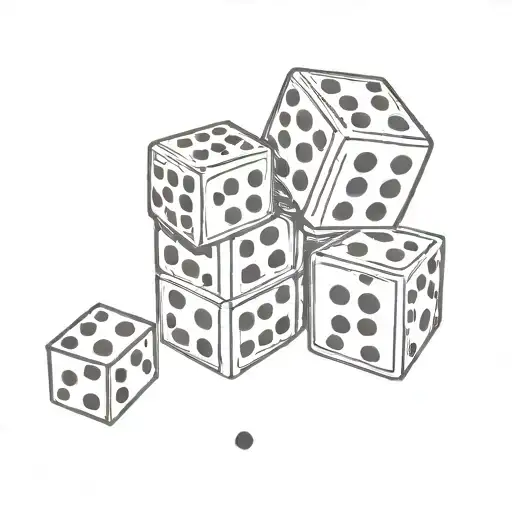 black dice on top each other tattoo design idea