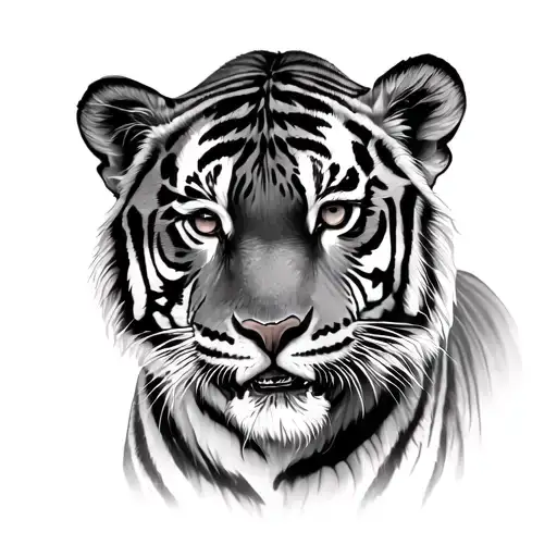 Tiger And Cub tattoo design idea